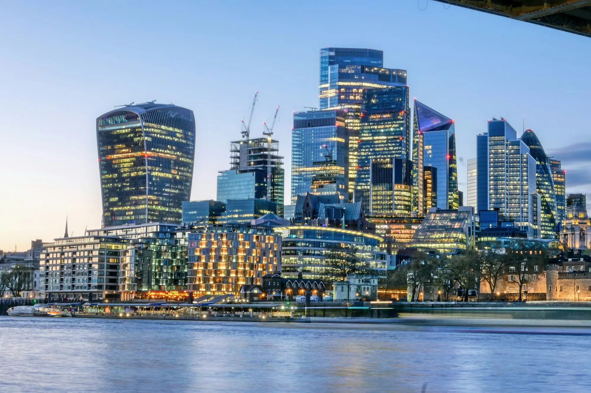 The City of London skyline across the Thames